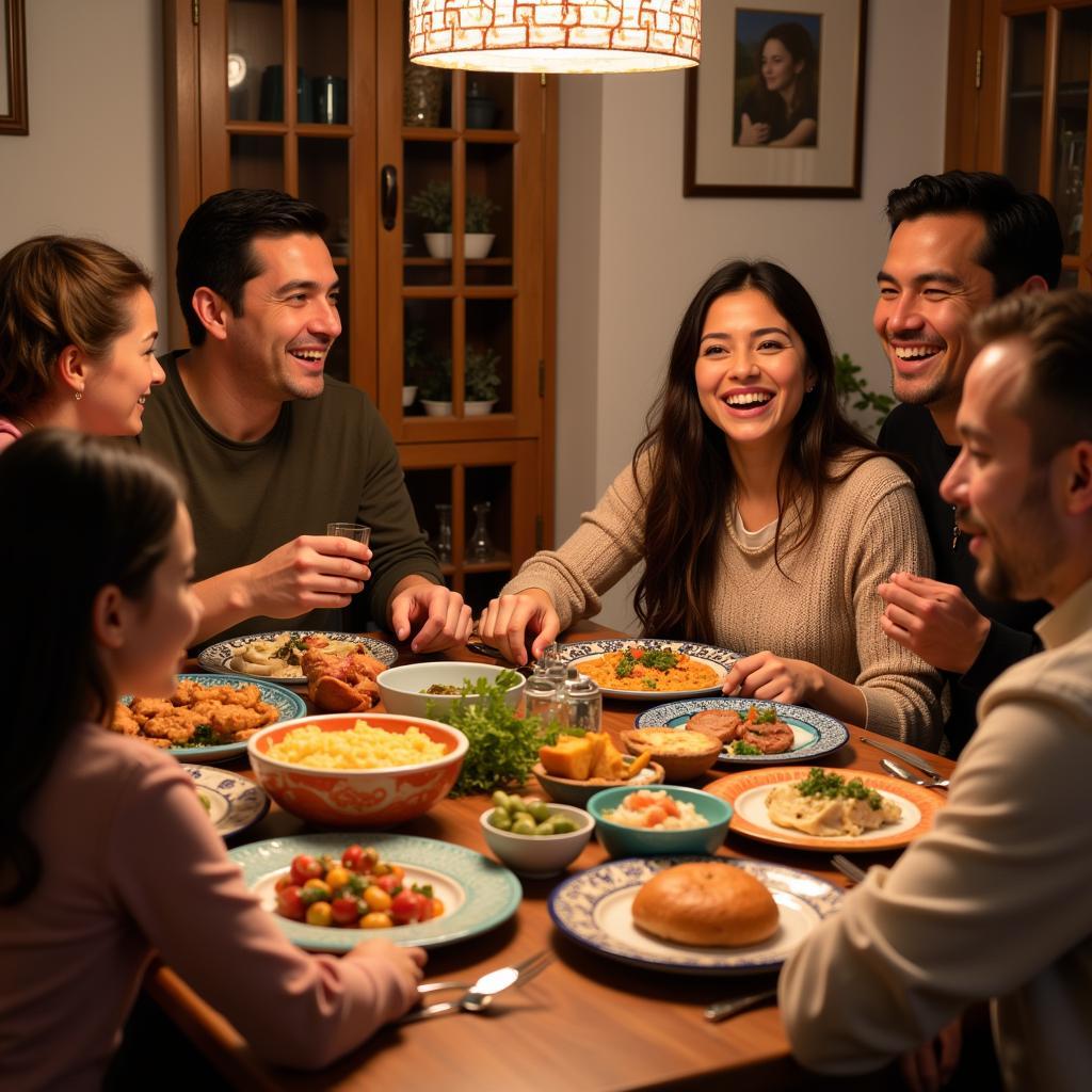 Spanish Family Dinner during Homestay