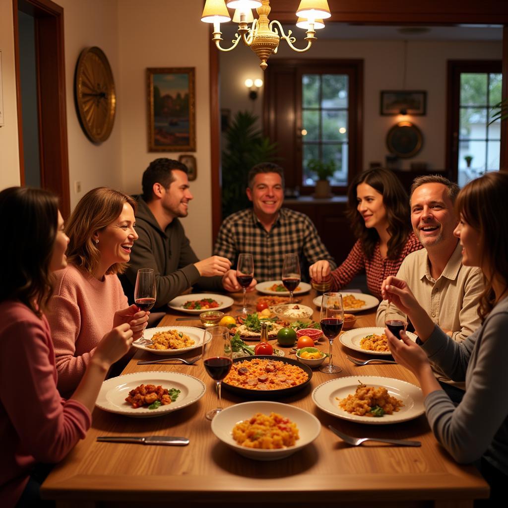 Spanish Family Dinner at Homestay