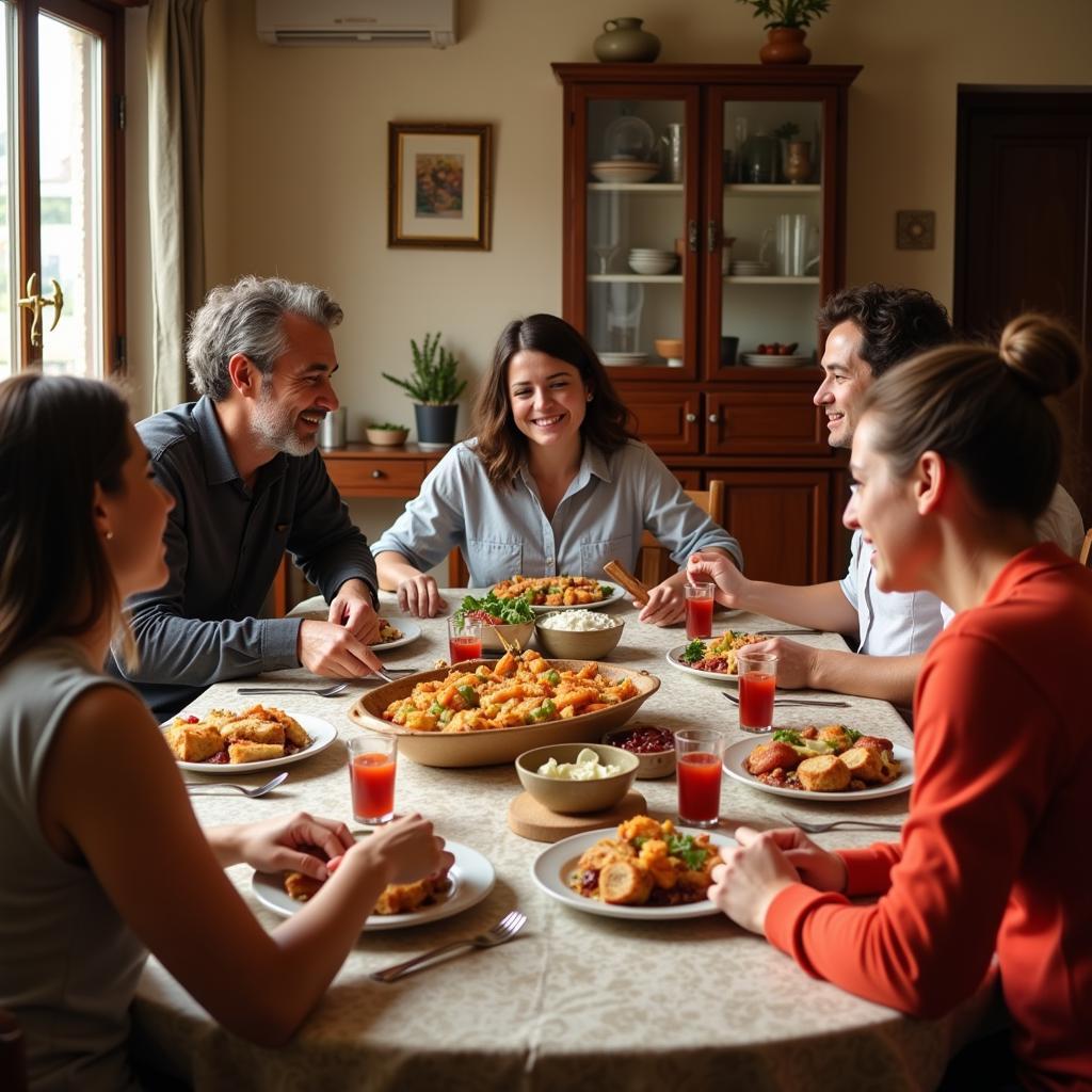 Spanish Family Dinner in a Homestay