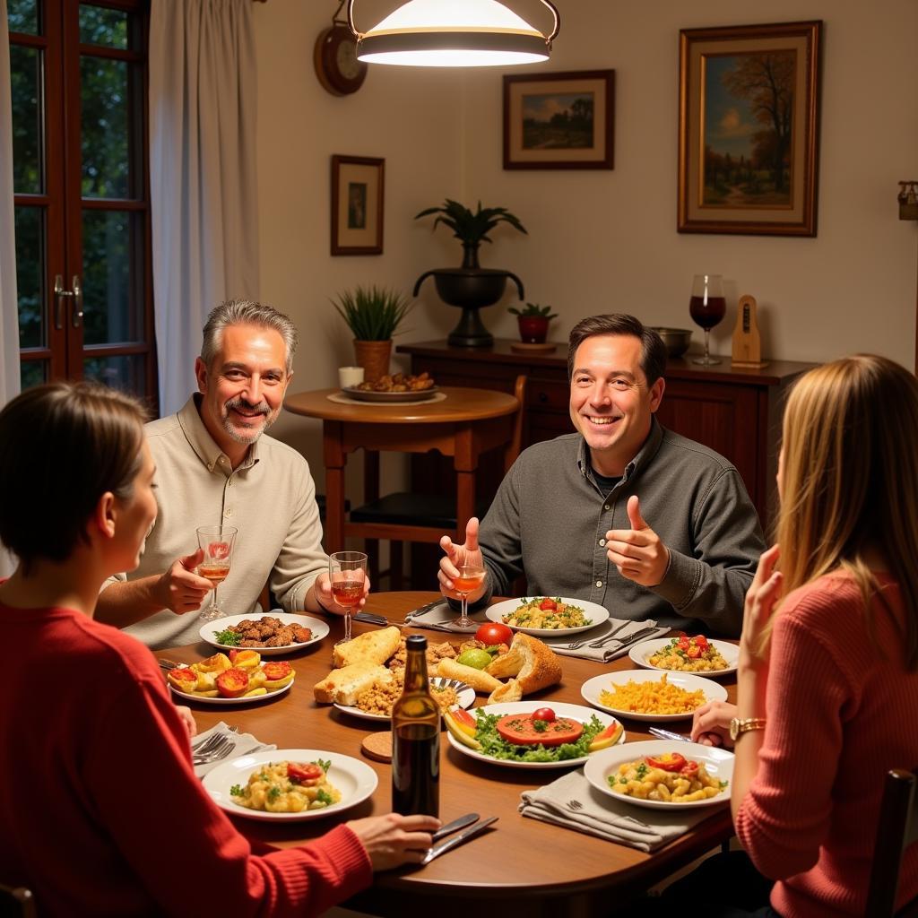 Spanish Family Dinner during a Homestay