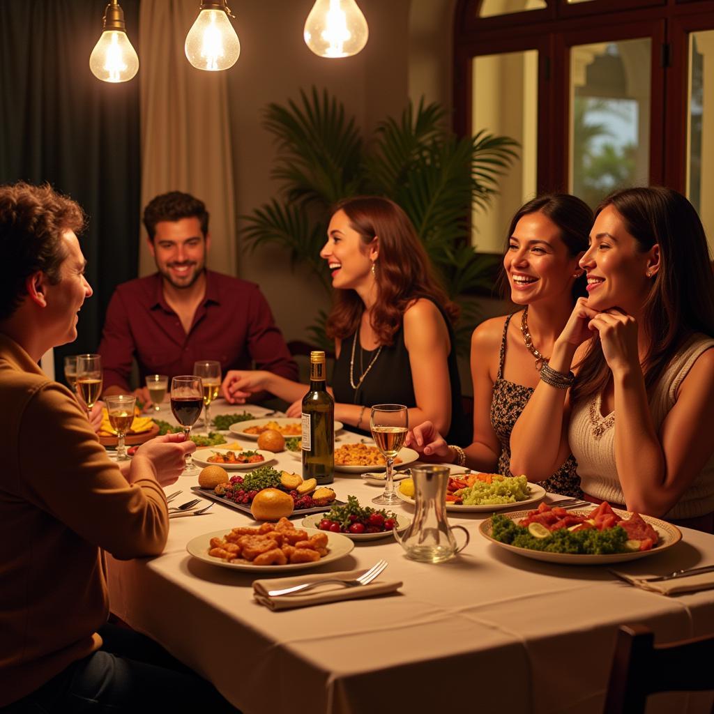 Sharing a meal with a Spanish family