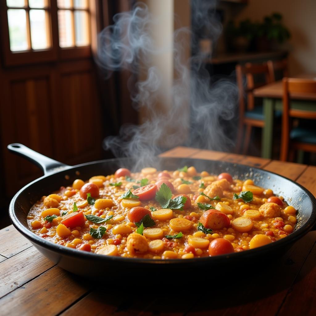 Delicious Home-Cooked Paella in a Spanish Homestay