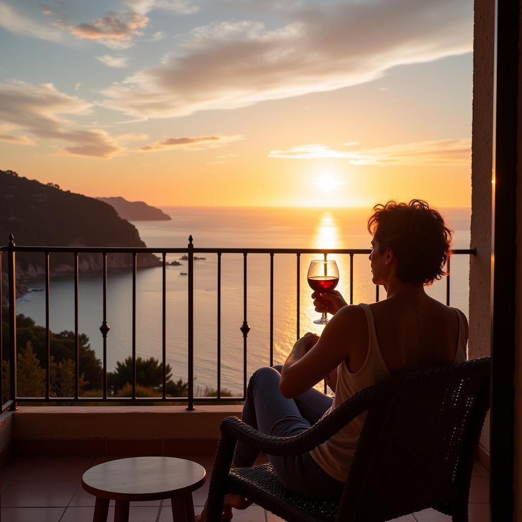 Relaxing at a Spanish homestay with a coastal view