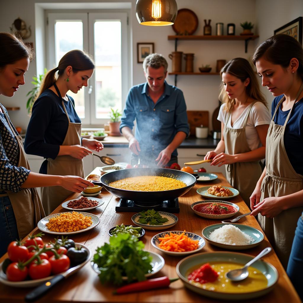 Learning to Make Paella in a Spanish Homestay