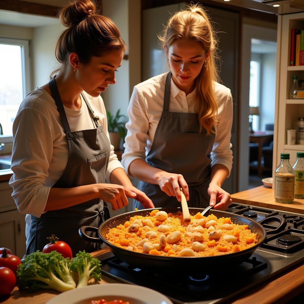 Learning to Make Paella in a Spanish Homestay