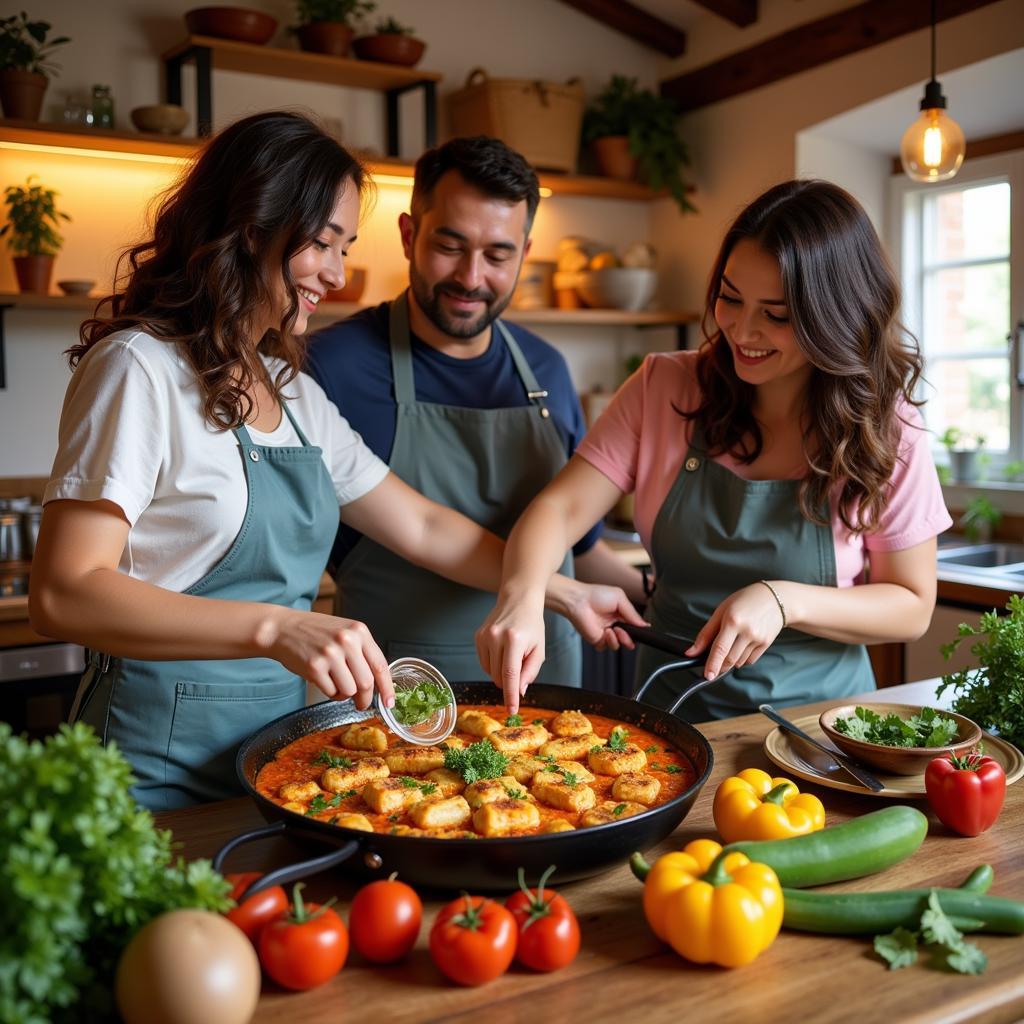 Learning to Cook Paella in a Spanish Homestay