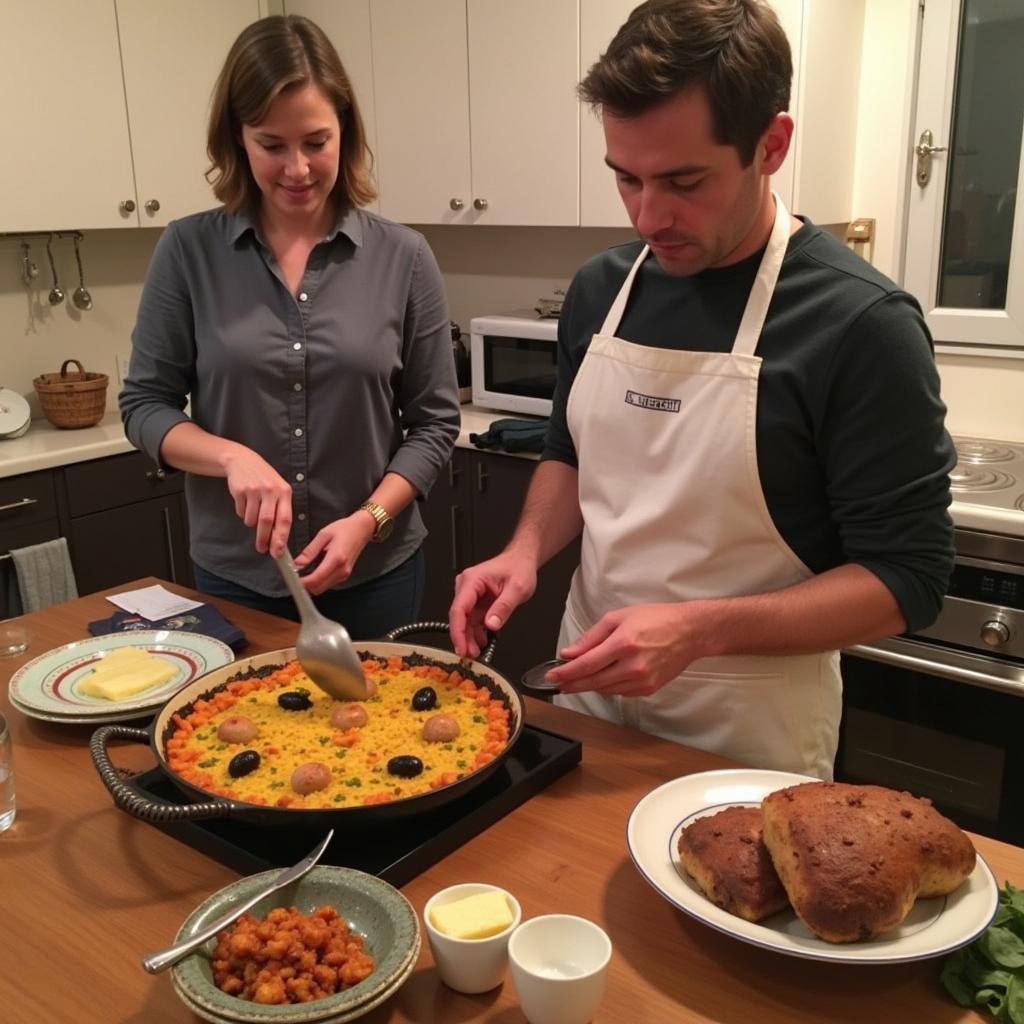 Learning to Cook Paella in a Spanish Homestay