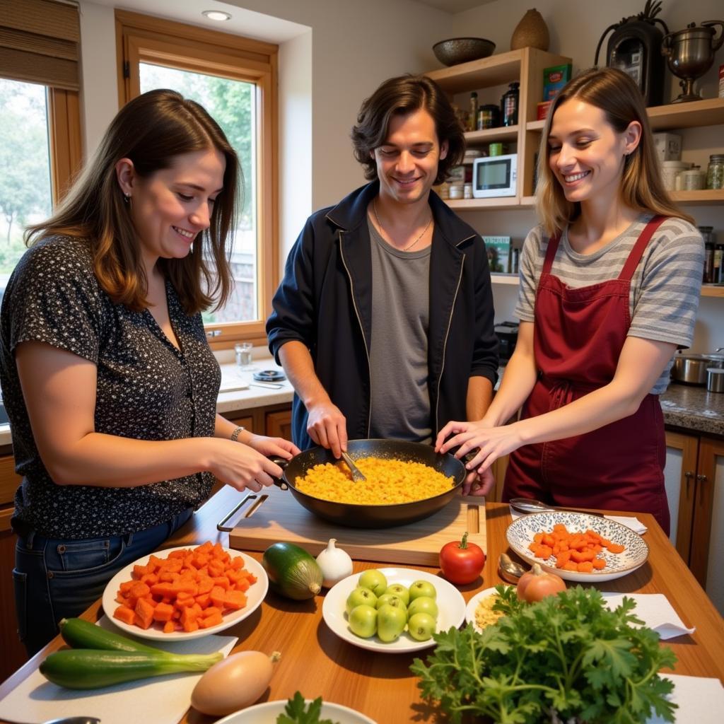 Spanish Homestay Cooking Paella