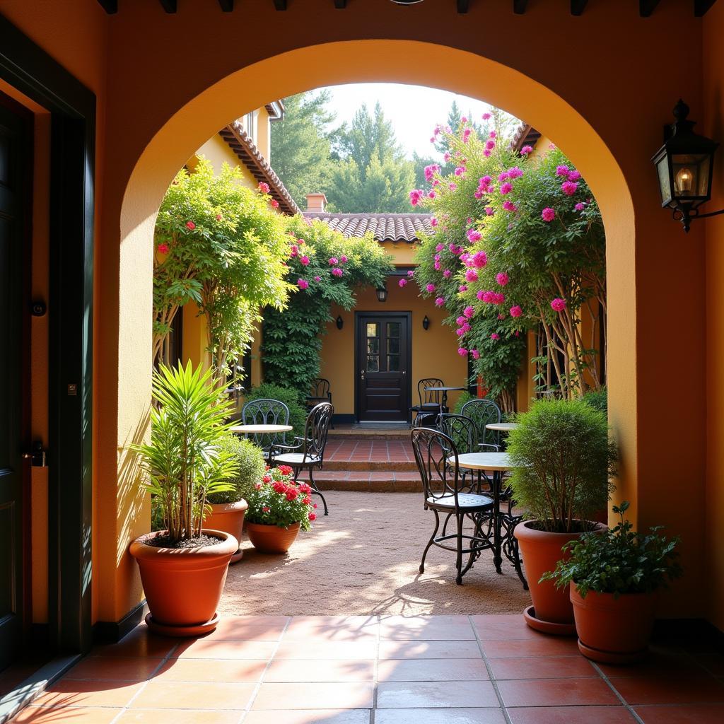 Traditional Spanish Homestay Courtyard