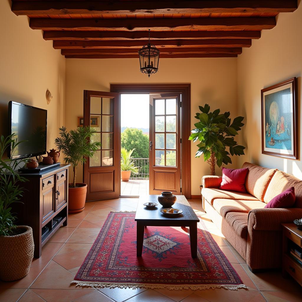 Cozy living room in a Spanish homestay