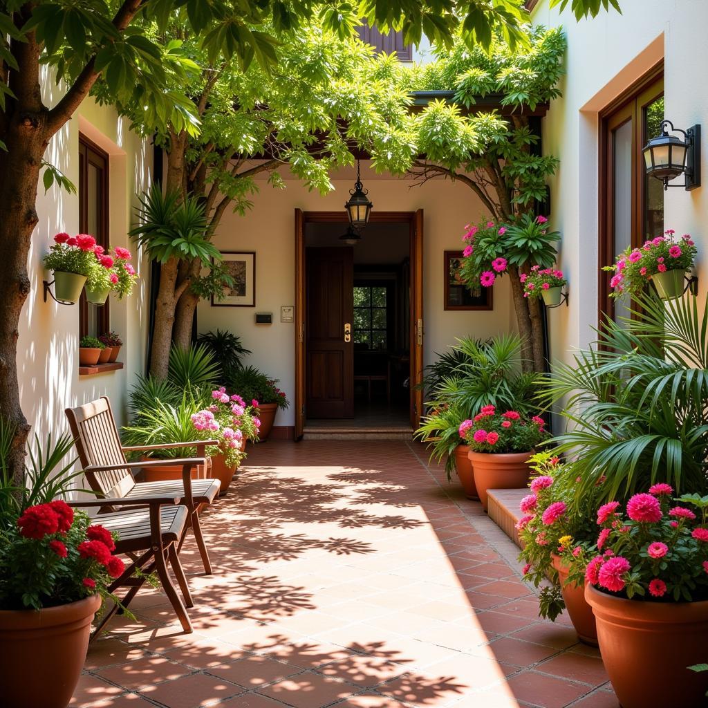 Cozy patio in a traditional Spanish homestay