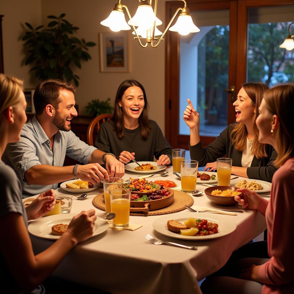 Sharing a Meal with a Spanish Host Family