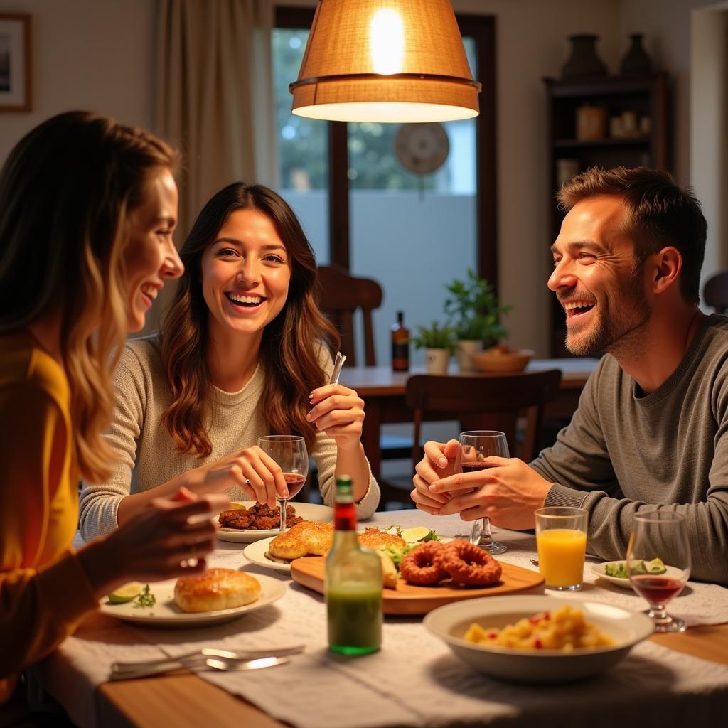 Authentic Spanish Homestay Family Dinner