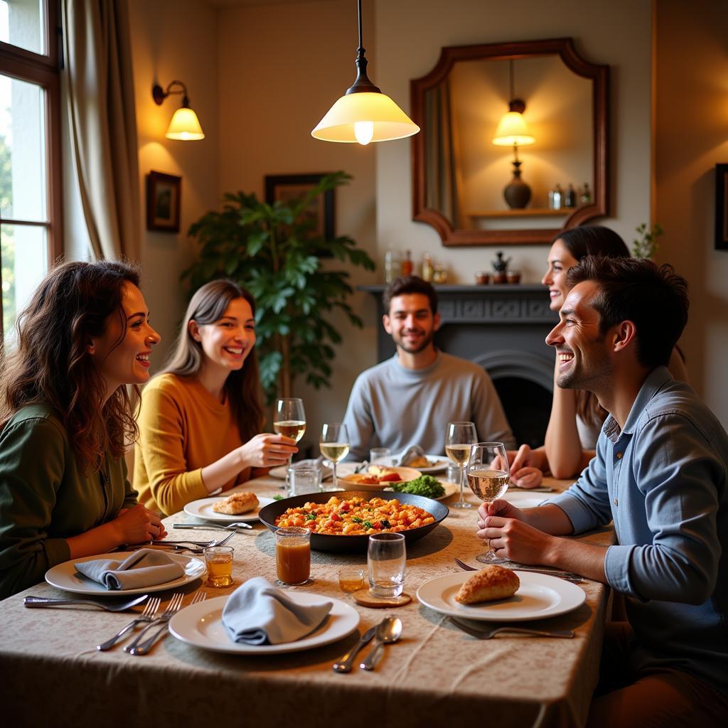 Authentic Spanish Homestay Family Dinner