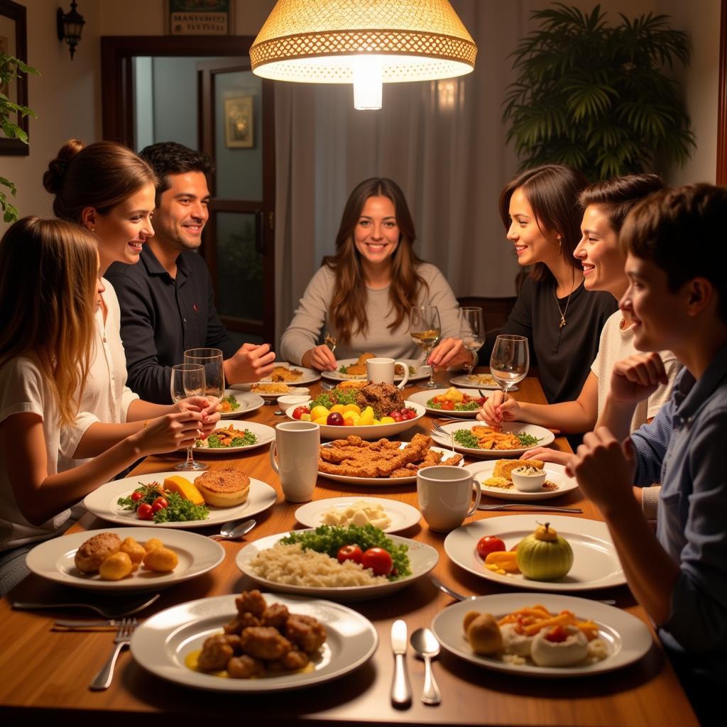 Spanish Homestay Family Dinner