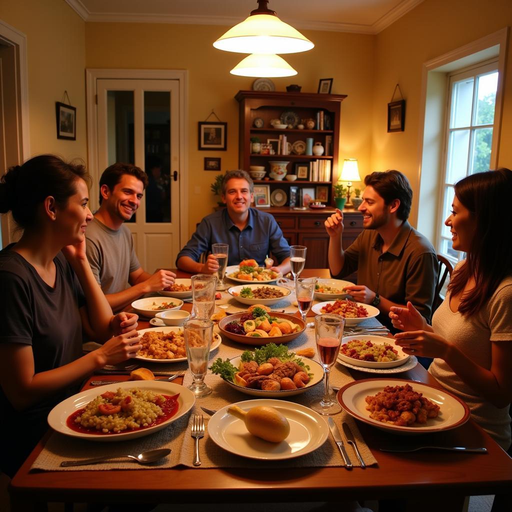 Spanish Family Dinner in a Homestay