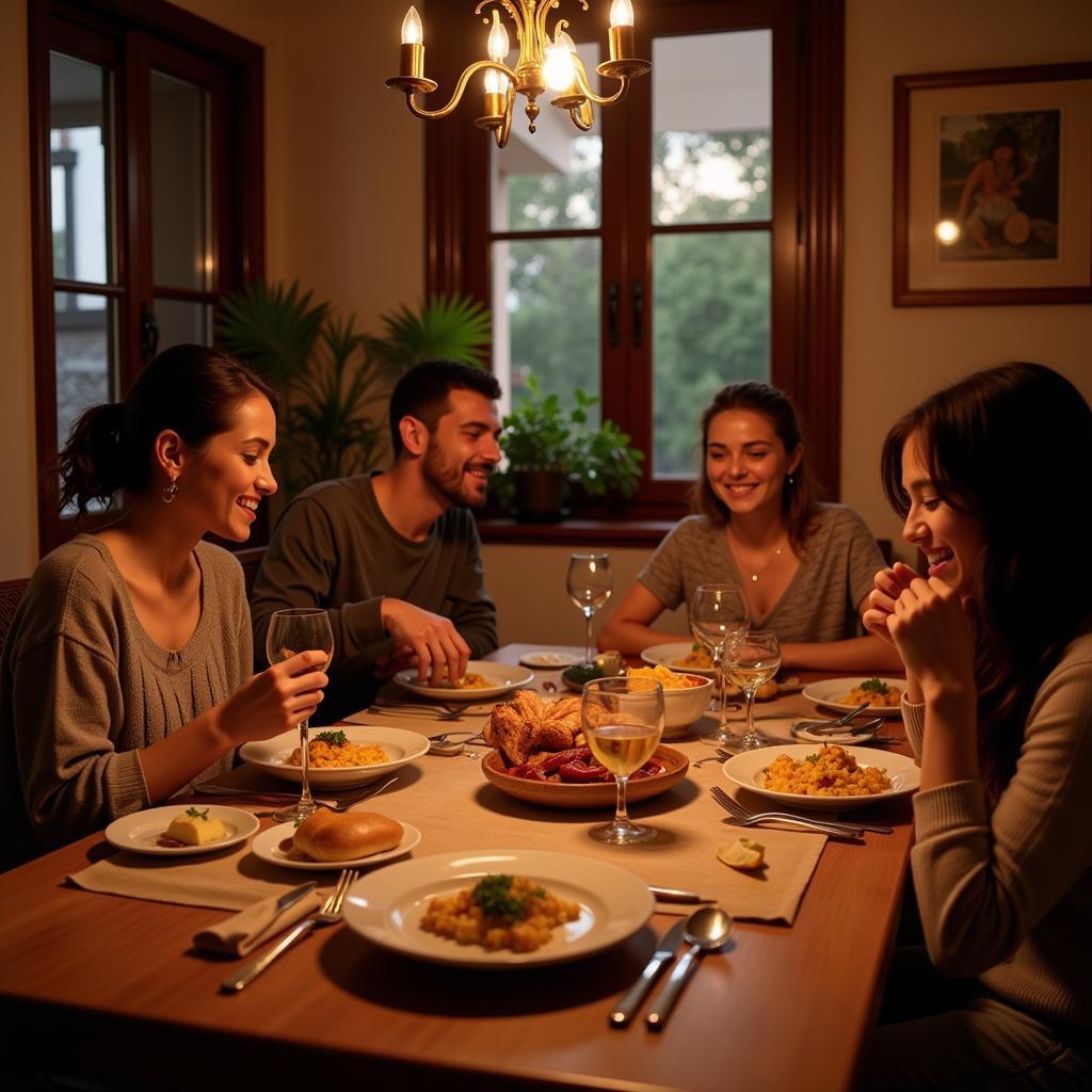 Spanish Homestay Family Meal