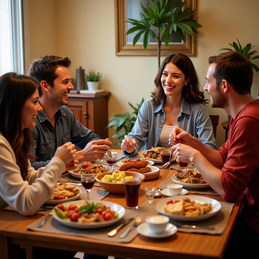 Sharing a Meal with a Spanish Homestay Family