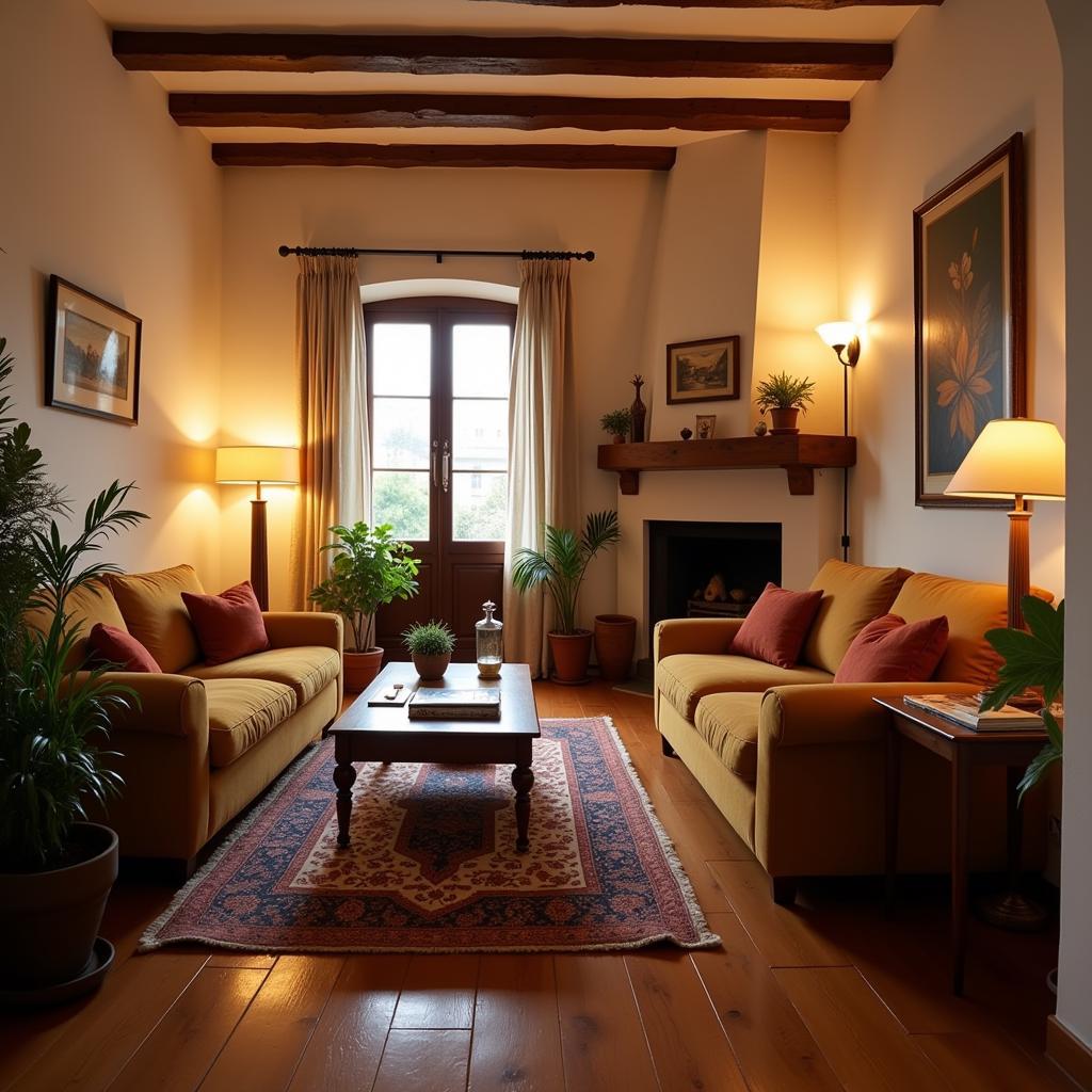 Cozy Interior of a Spanish Homestay