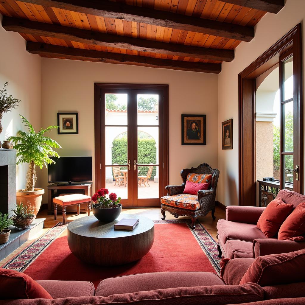 Cozy Living Room in a Spanish Homestay