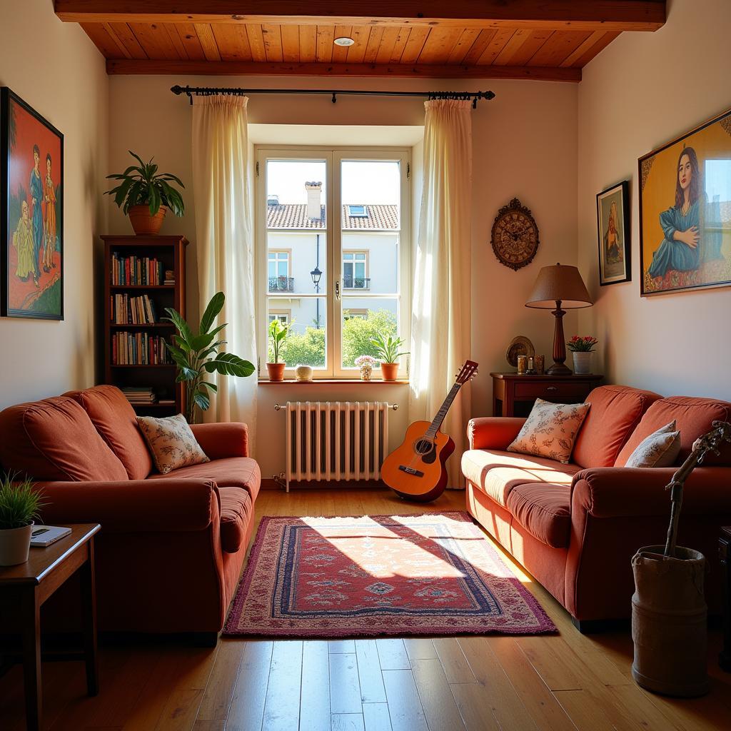 Relaxing in a Spanish homestay living room