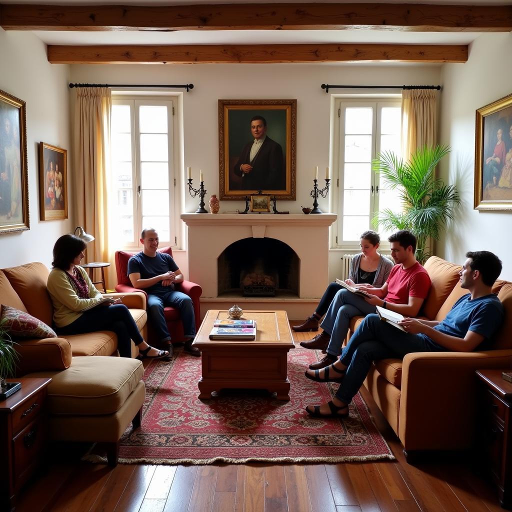 Relaxing in a Spanish Homestay Living Room