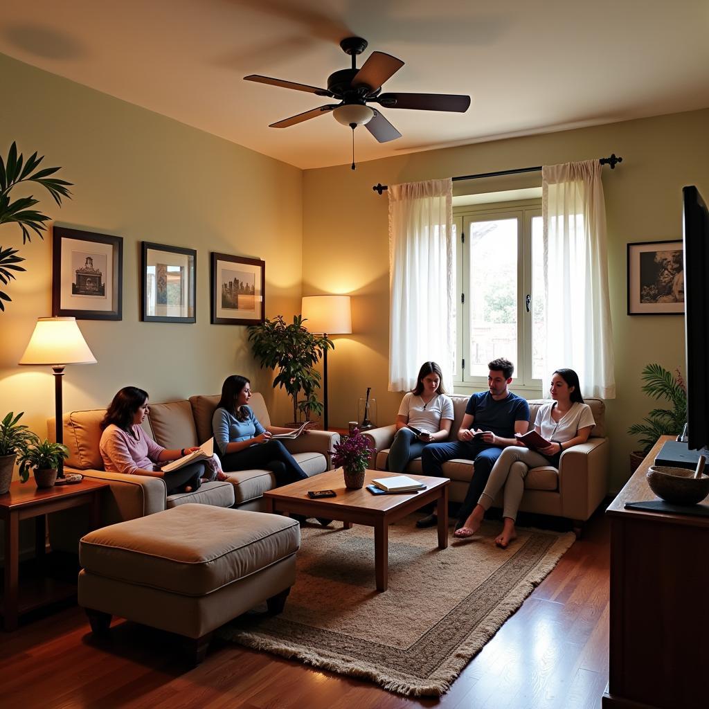 Relaxing in a Spanish Homestay Living Room