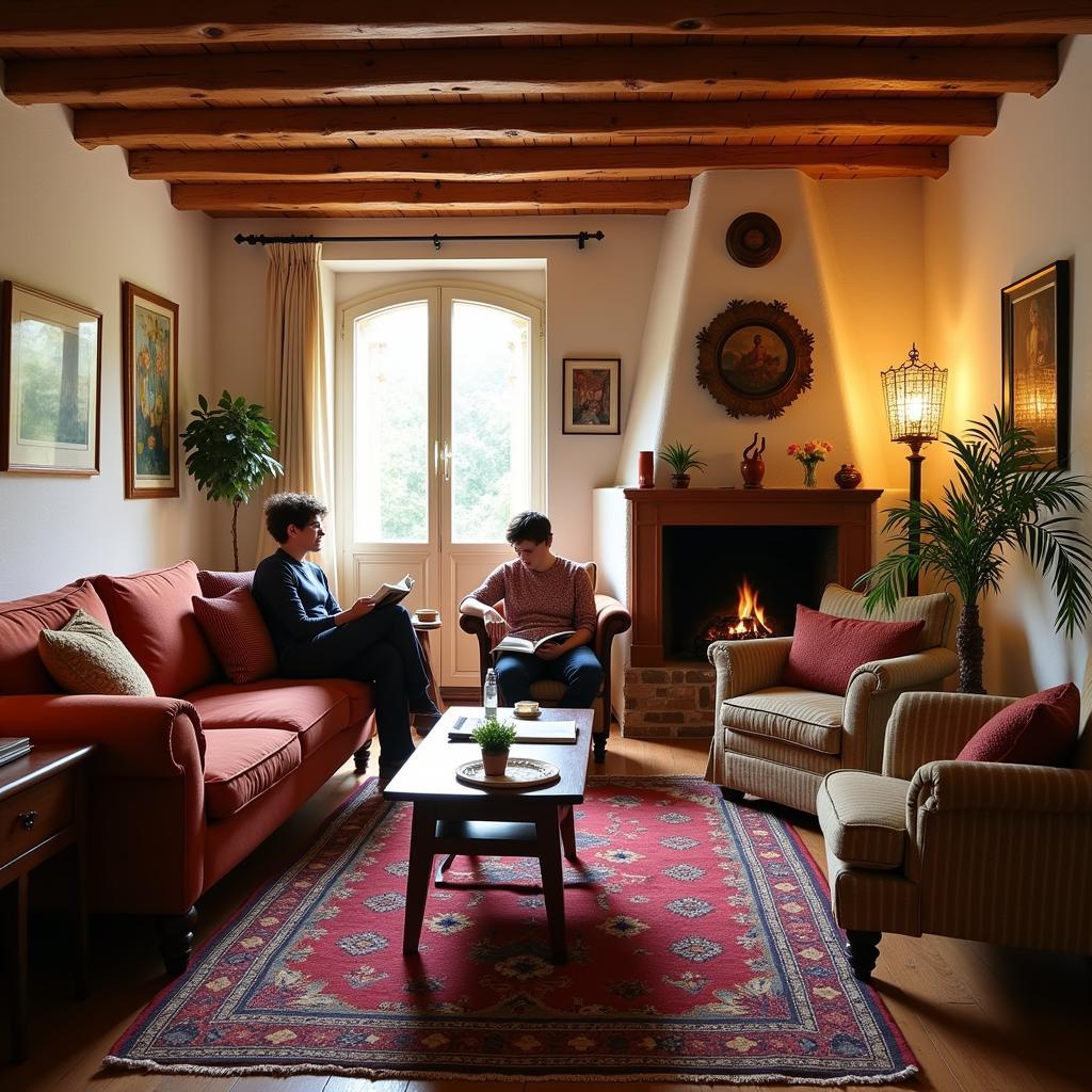 Relaxing in a Spanish Homestay Living Room