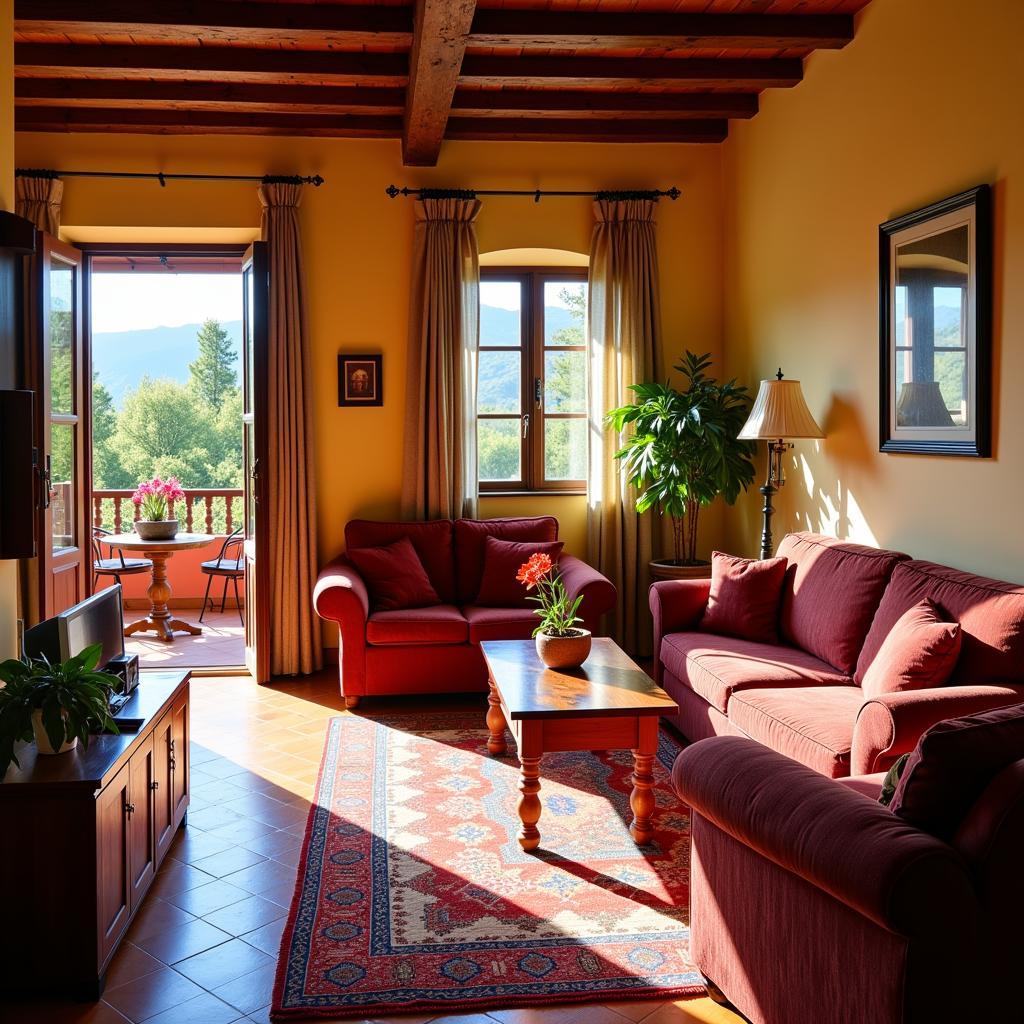 Cozy living room in a Spanish homestay