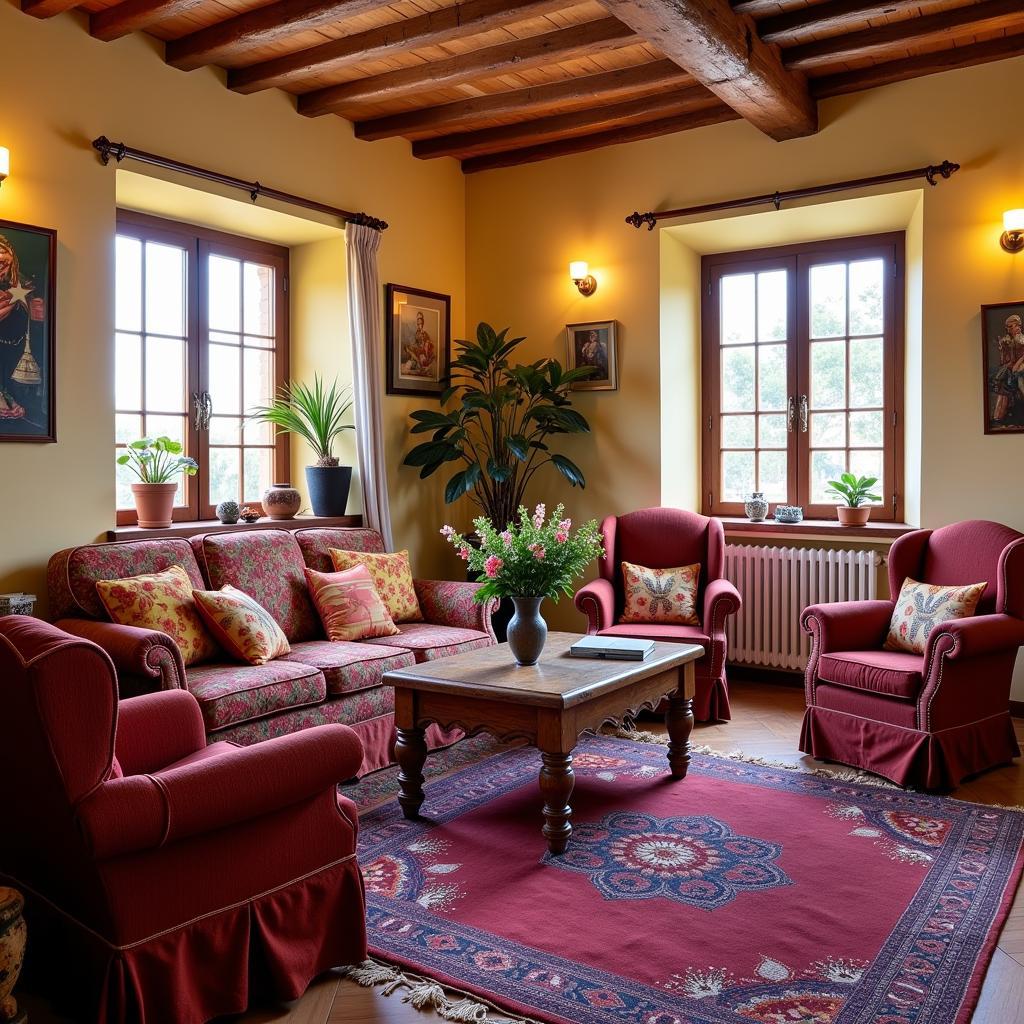 Cozy living room in a Spanish Deolo homestay