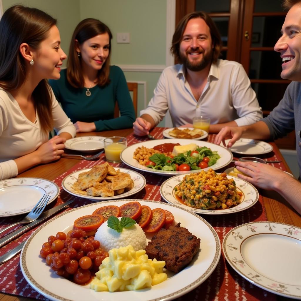 Enjoying Local Cuisine in a Spanish Homestay