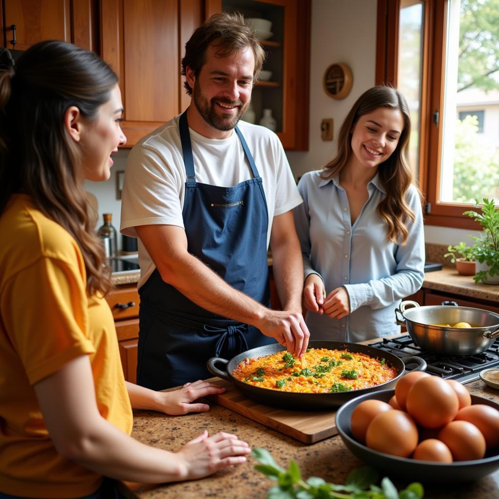 Cooking Paella in a Spanish Homestay