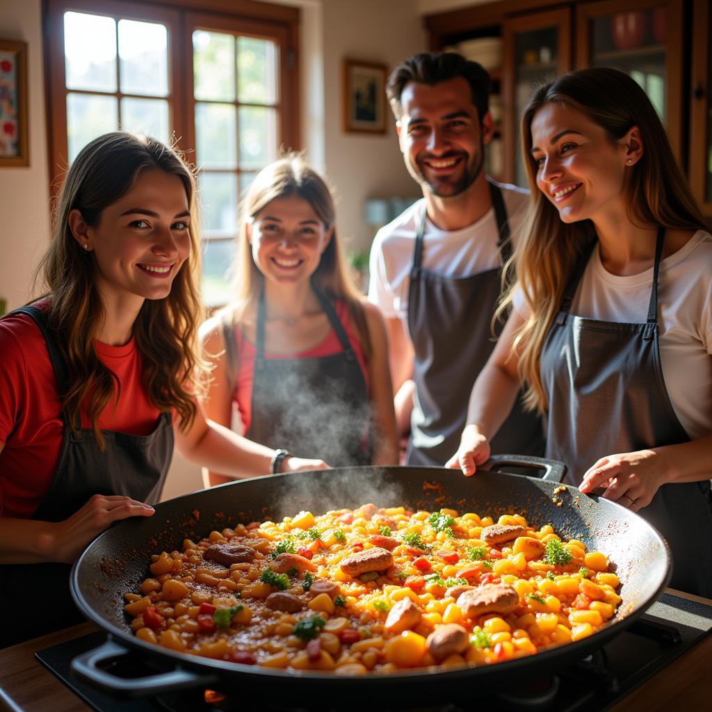 Cooking Paella in a Spanish Homestay