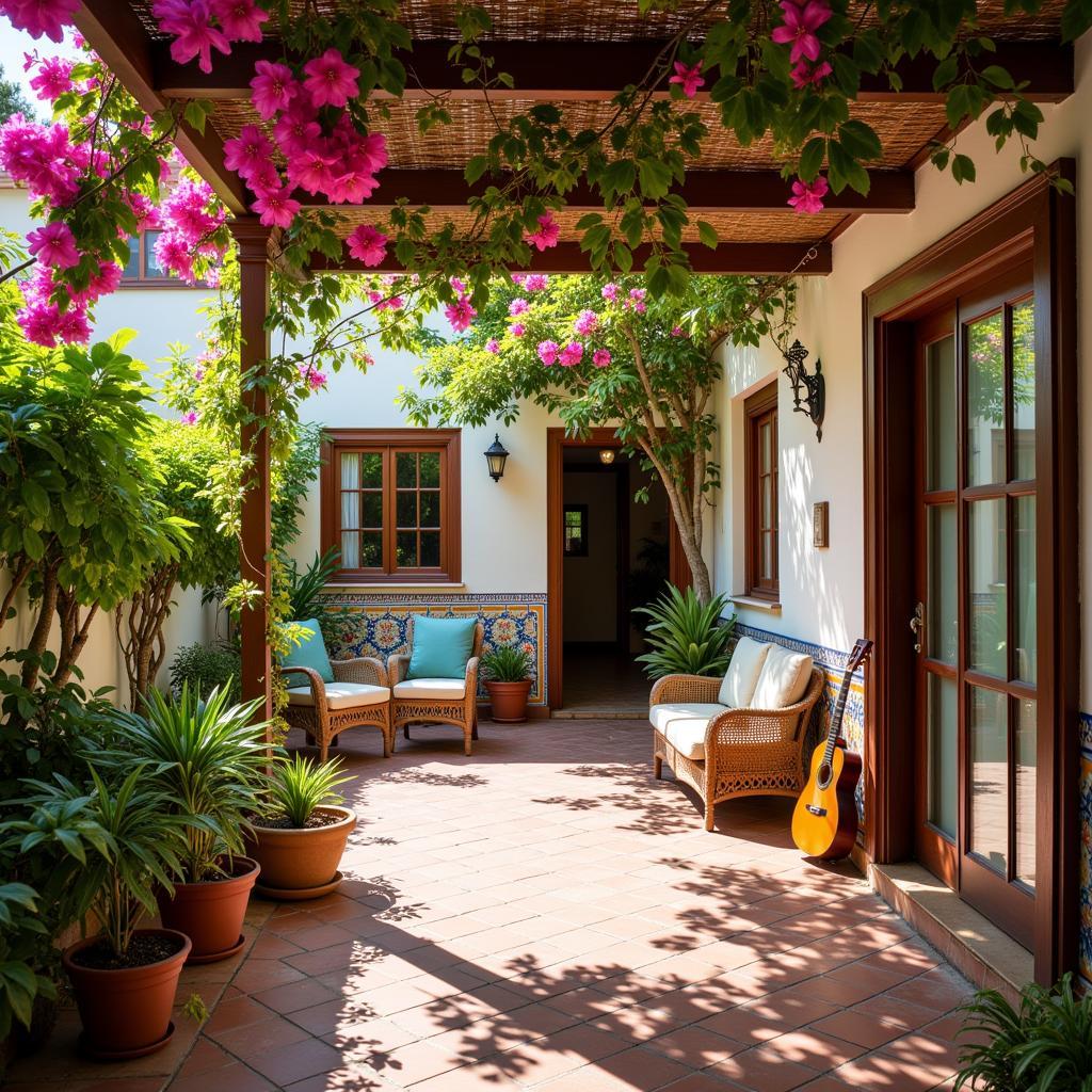 Tranquil Patio in a Spanish Homestay