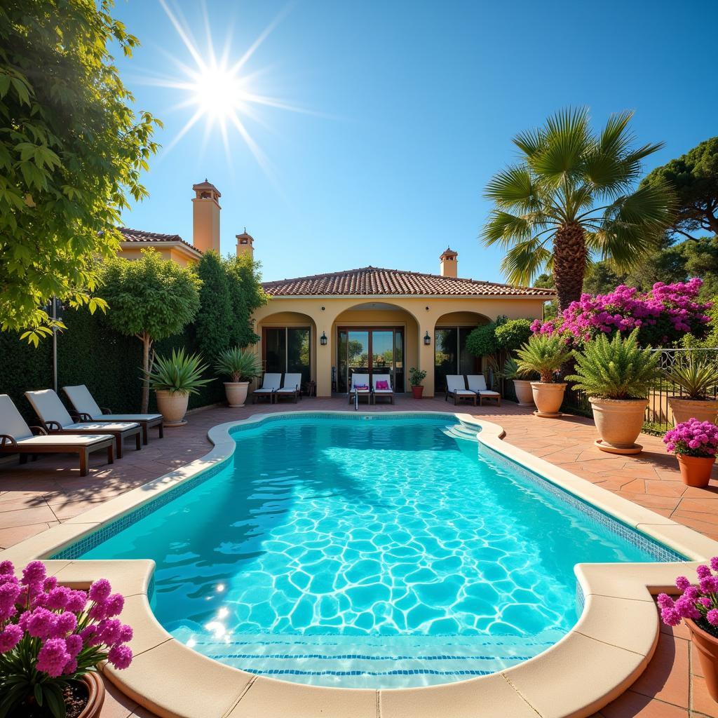 Relaxing by the Pool at a Spanish Homestay