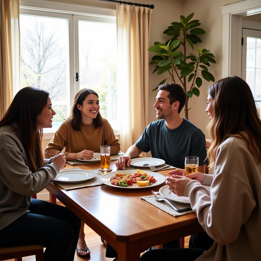 A student practicing Spanish with their host family in Richmond, BC