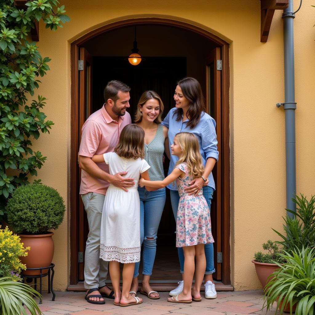 Spanish Host Family Welcoming Guests