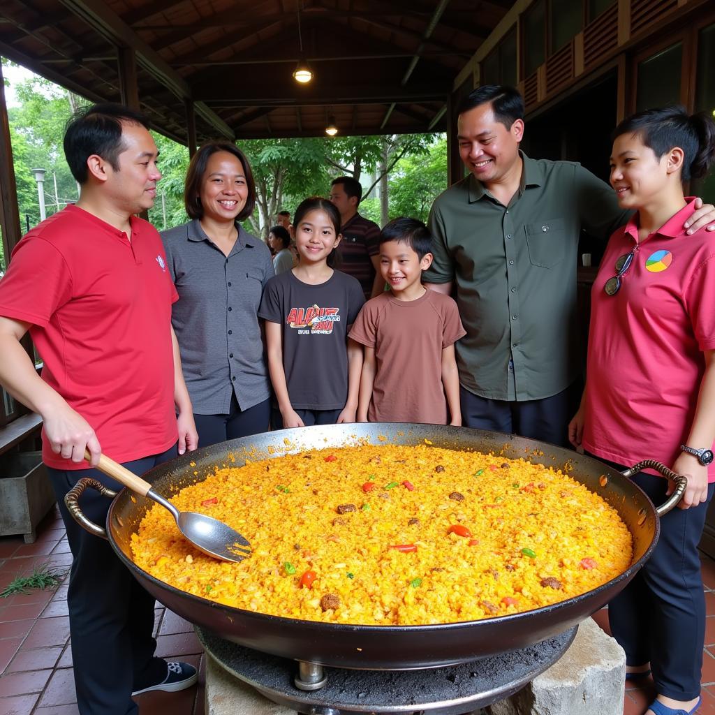 Cooking Paella with a Local Family at Aliff Syukri Homestay