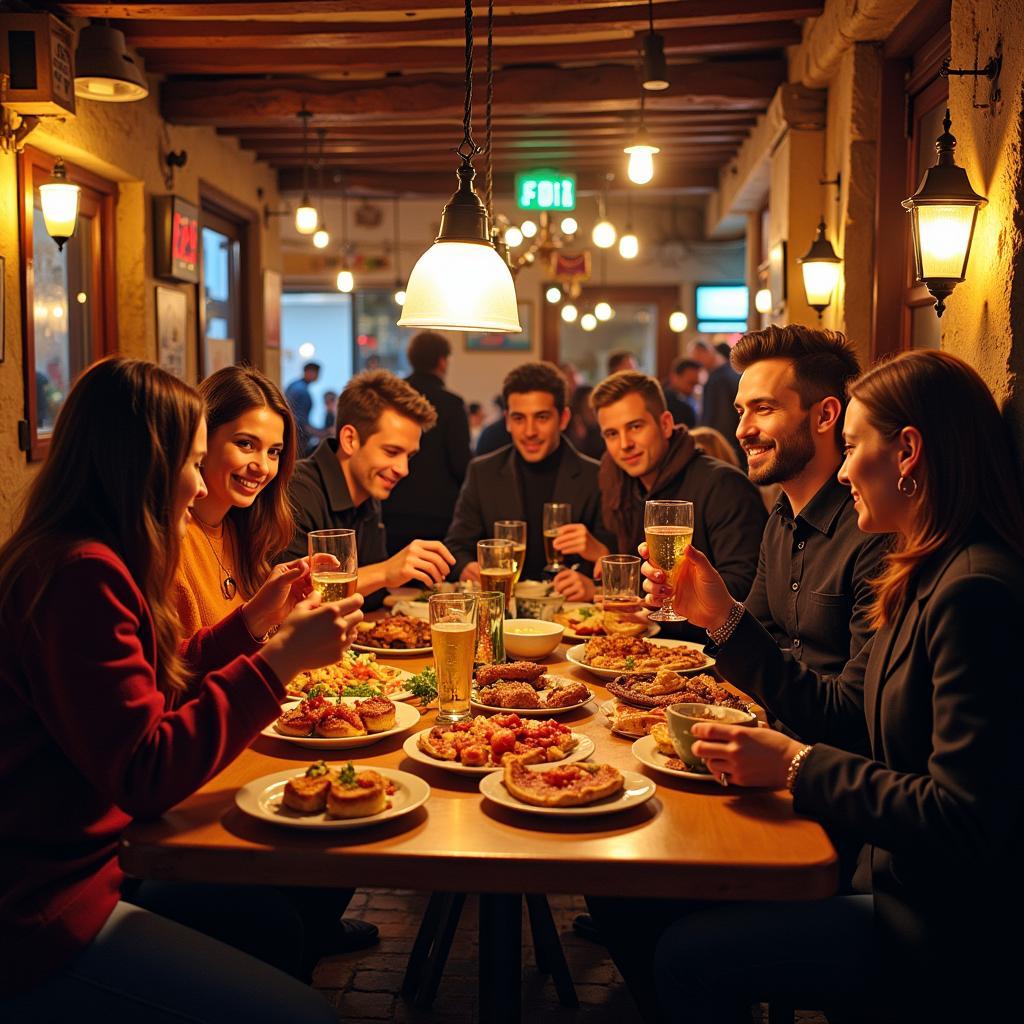 Enjoying Tapas in a Spanish Bar