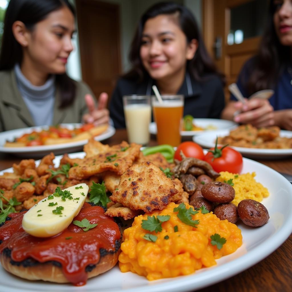 Enjoying tapas during a Spanish cultural immersion homestay