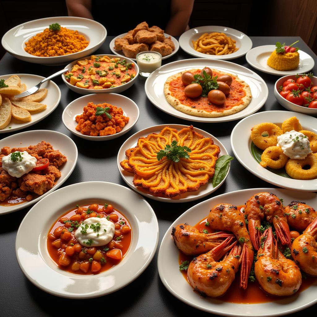 A Colorful Spread of Spanish Tapas