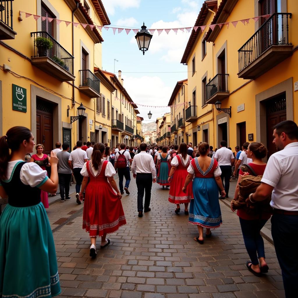 Local Fiesta in a Spanish Village