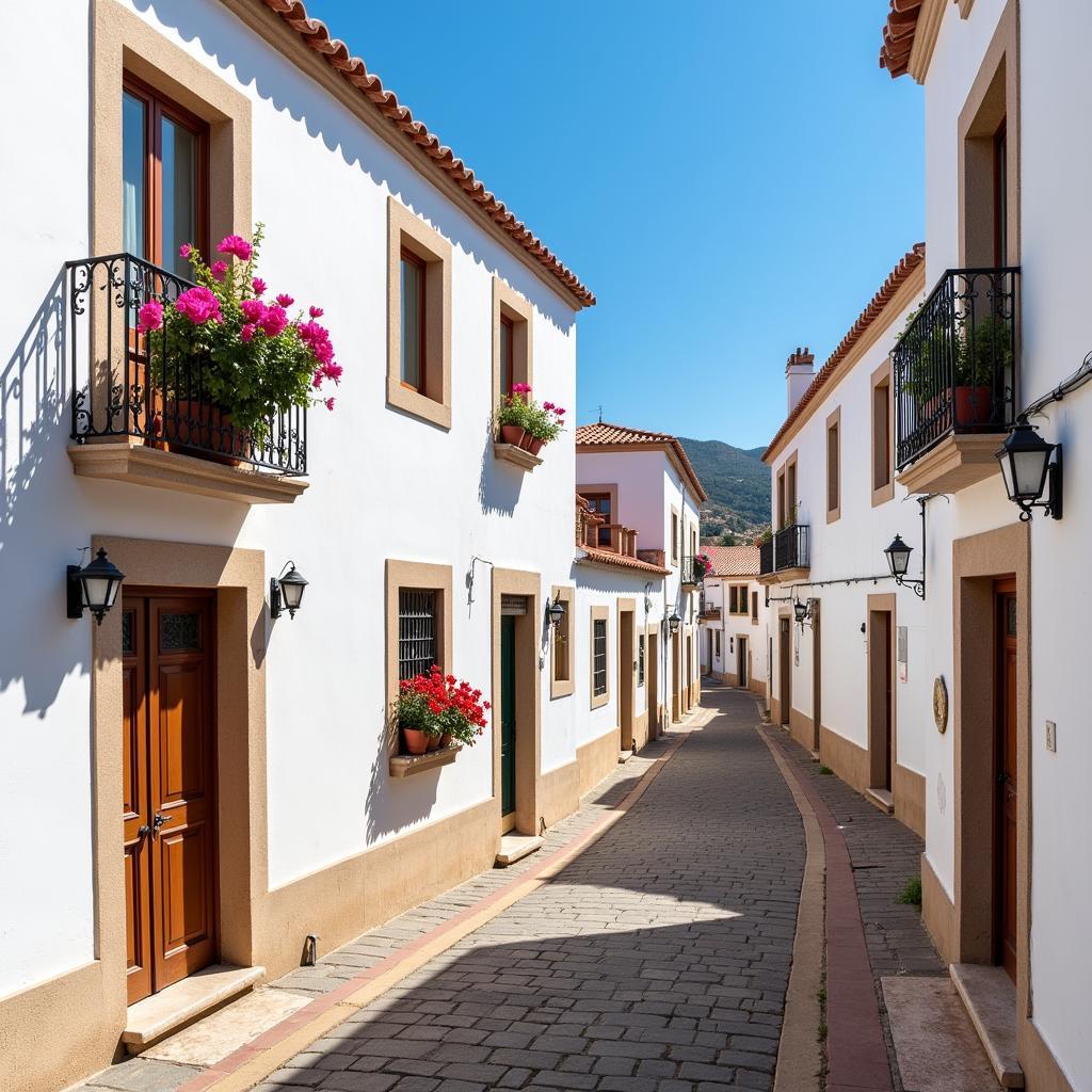 Exploring a charming Spanish village with whitewashed houses