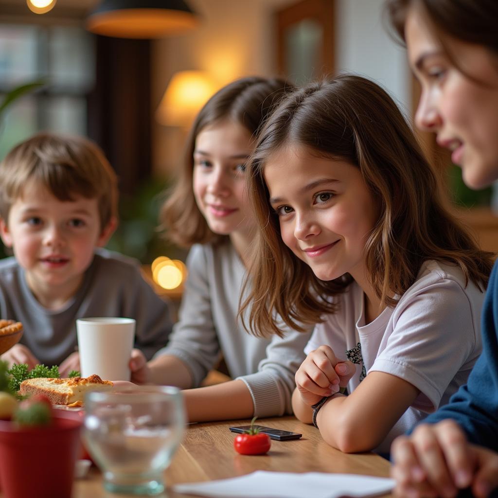 Student Engaging in Activities with Host Family