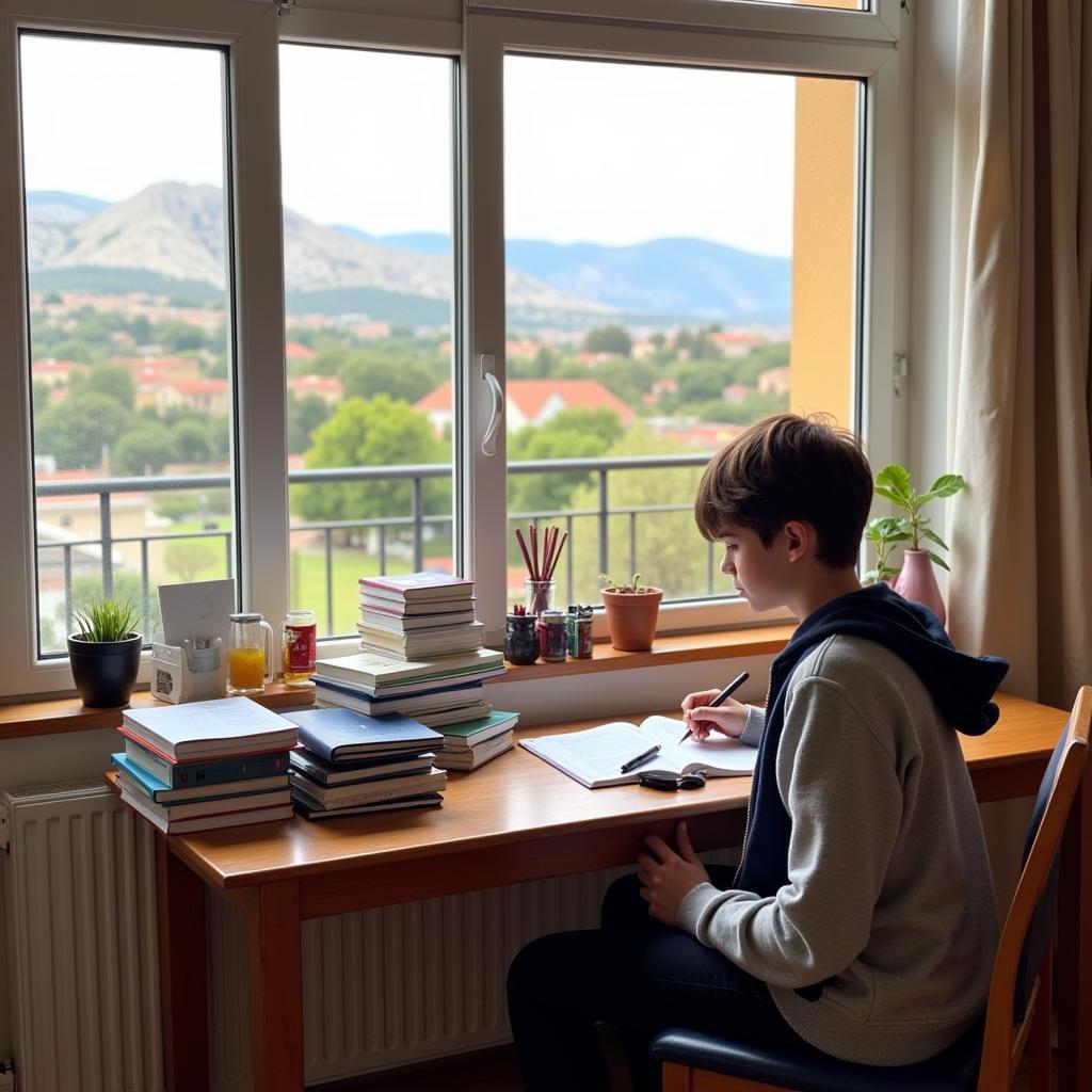 Student Studying in a Homestay in Spain