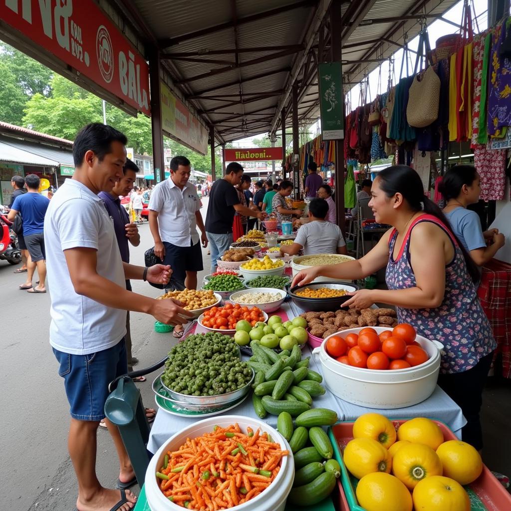 Bustling Local Market in Taman Meru