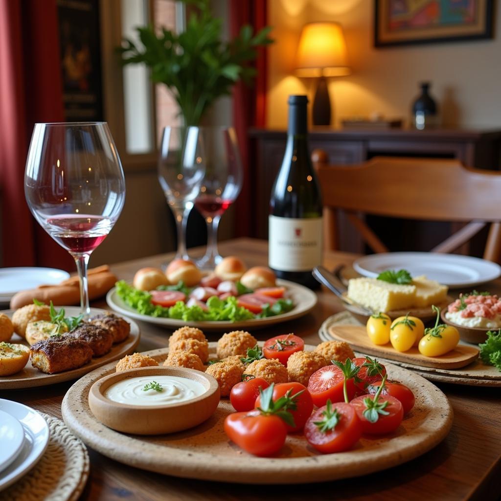 Enjoying Tapas and Wine in a Spanish Homestay