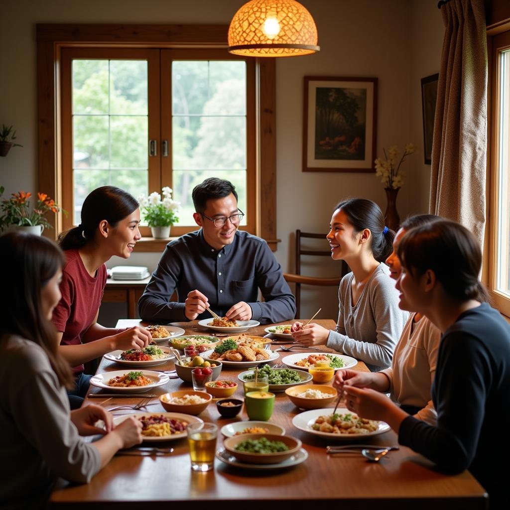 Family Meal at a Topslip Homestay