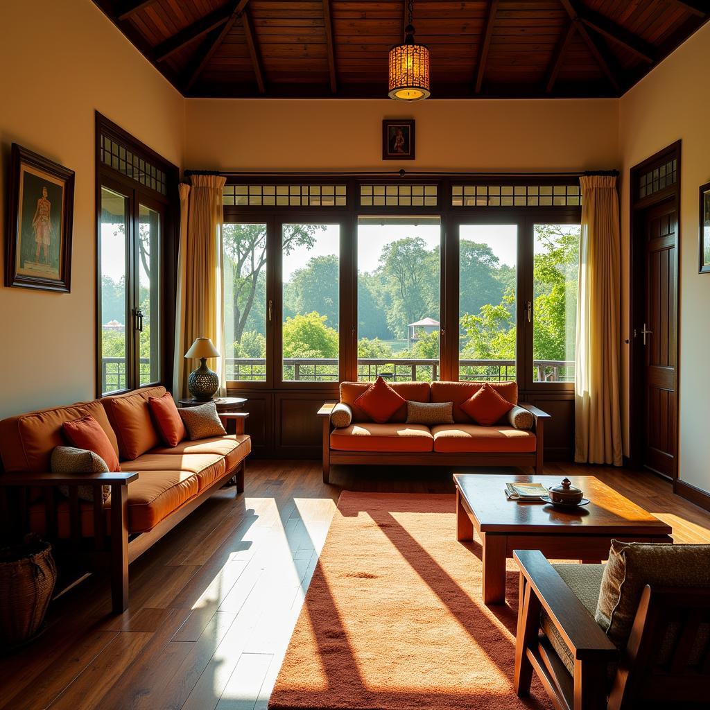 Interior of a traditional Kerala homestay