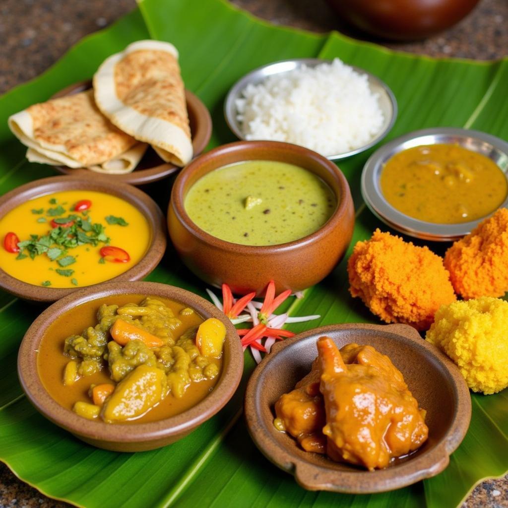 Traditional Kerala Meal at Green Dale Homestay